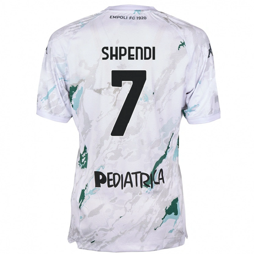 Danxen Mænd Stiven Shpendi #7 Grå Udebane Spillertrøjer 2024/25 Trøje T-Shirt