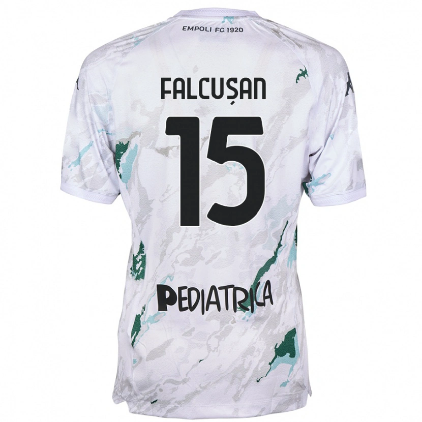 Danxen Mænd Darius Fălcușan #15 Grå Udebane Spillertrøjer 2024/25 Trøje T-Shirt