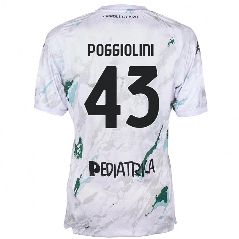 Danxen Mænd Duccio Poggiolini #43 Grå Udebane Spillertrøjer 2024/25 Trøje T-Shirt