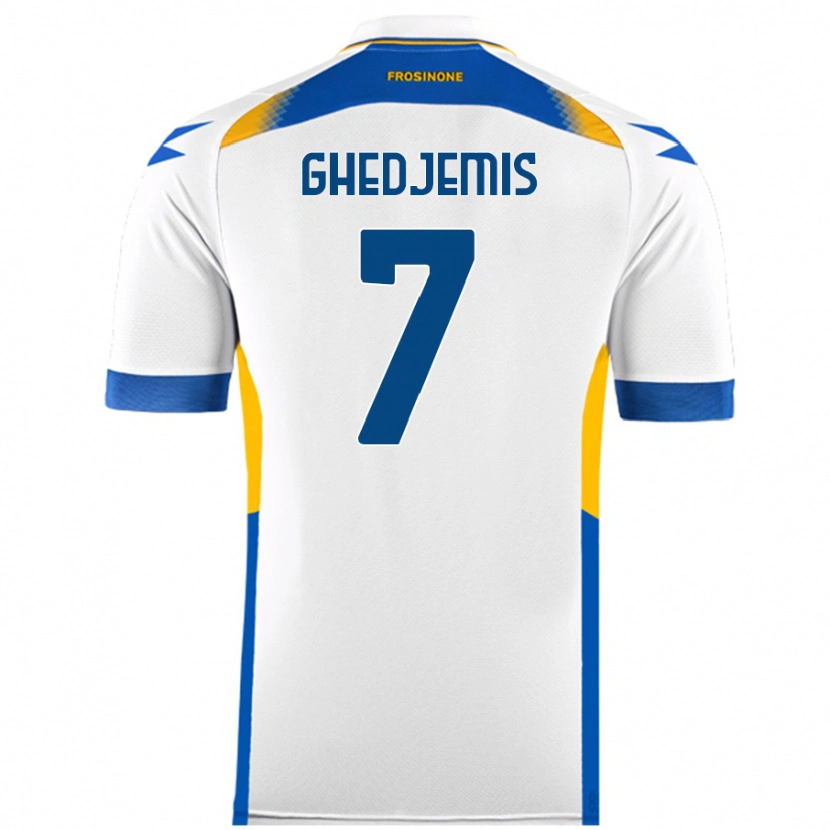 Danxen Mænd Farès Ghedjemis #7 Hvid Udebane Spillertrøjer 2024/25 Trøje T-Shirt