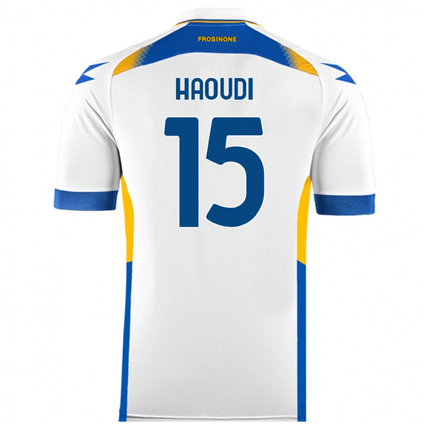 Danxen Mænd Hamza Haoudi #15 Hvid Udebane Spillertrøjer 2024/25 Trøje T-Shirt