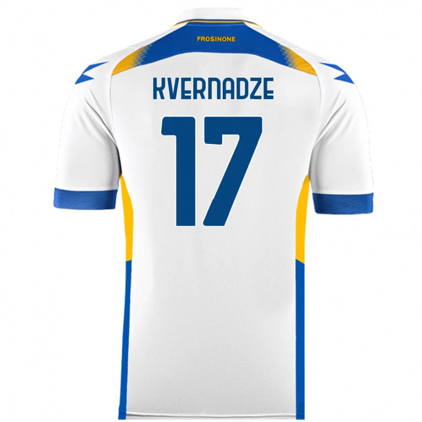 Danxen Mænd Giorgi Kvernadze #17 Hvid Udebane Spillertrøjer 2024/25 Trøje T-Shirt