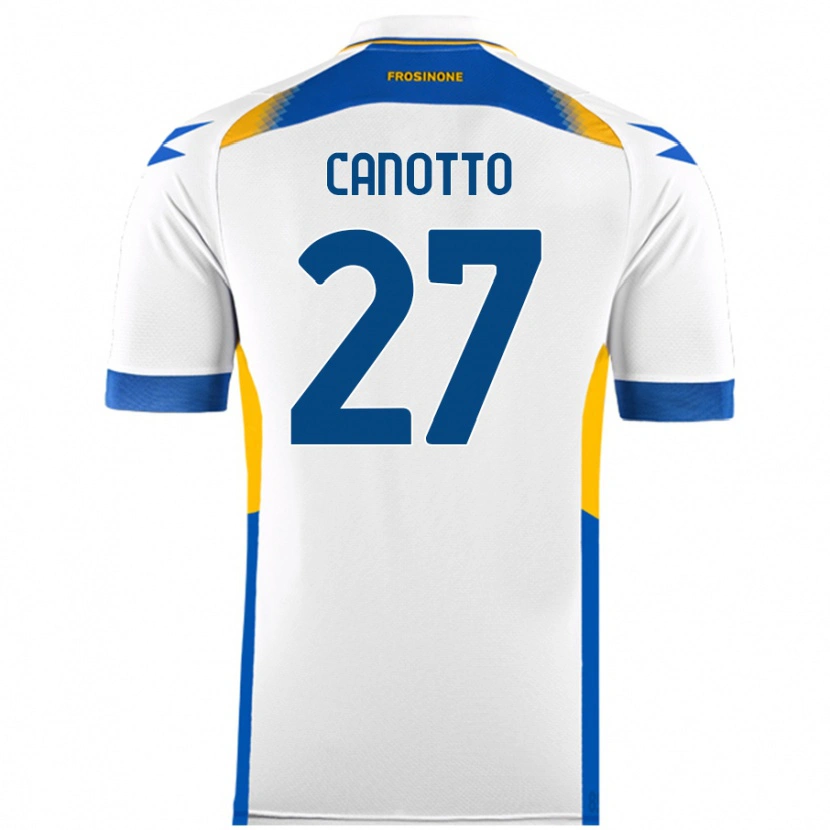 Danxen Mænd Luigi Canotto #27 Hvid Udebane Spillertrøjer 2024/25 Trøje T-Shirt
