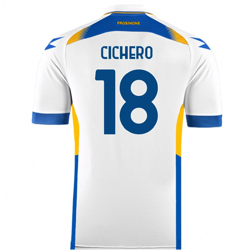 Danxen Mænd Alejandro Cichero #18 Hvid Udebane Spillertrøjer 2024/25 Trøje T-Shirt