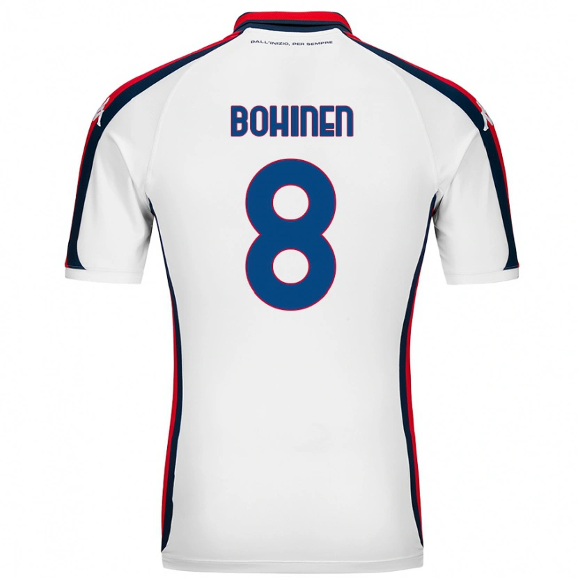 Danxen Mænd Emil Bohinen #8 Hvid Udebane Spillertrøjer 2024/25 Trøje T-Shirt