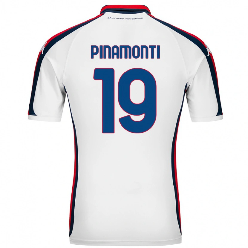 Danxen Mænd Andrea Pinamonti #19 Hvid Udebane Spillertrøjer 2024/25 Trøje T-Shirt