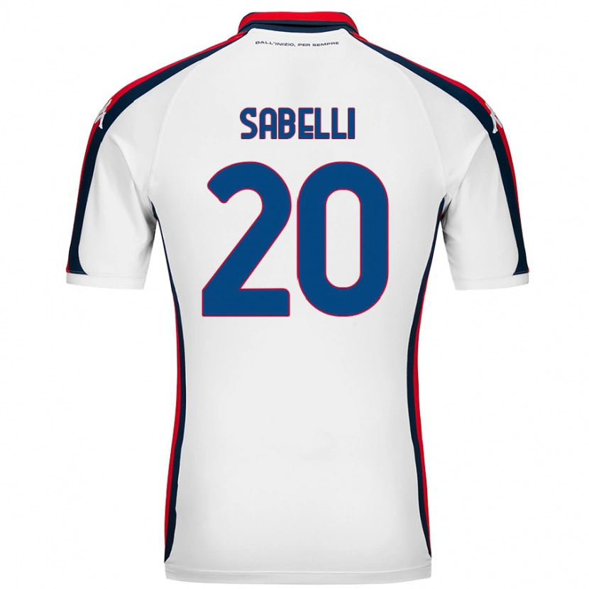 Danxen Mænd Stefano Sabelli #20 Hvid Udebane Spillertrøjer 2024/25 Trøje T-Shirt