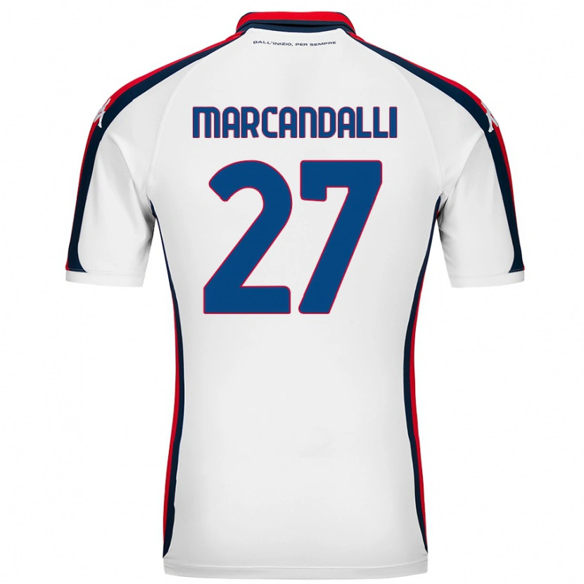 Danxen Mænd Alessandro Marcandalli #27 Hvid Udebane Spillertrøjer 2024/25 Trøje T-Shirt