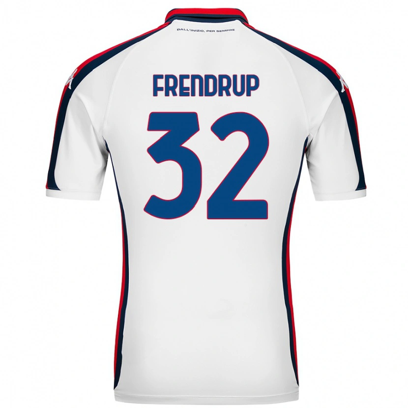 Danxen Mænd Morten Frendrup #32 Hvid Udebane Spillertrøjer 2024/25 Trøje T-Shirt
