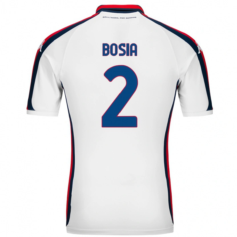 Danxen Mænd Davide Bosia #2 Hvid Udebane Spillertrøjer 2024/25 Trøje T-Shirt