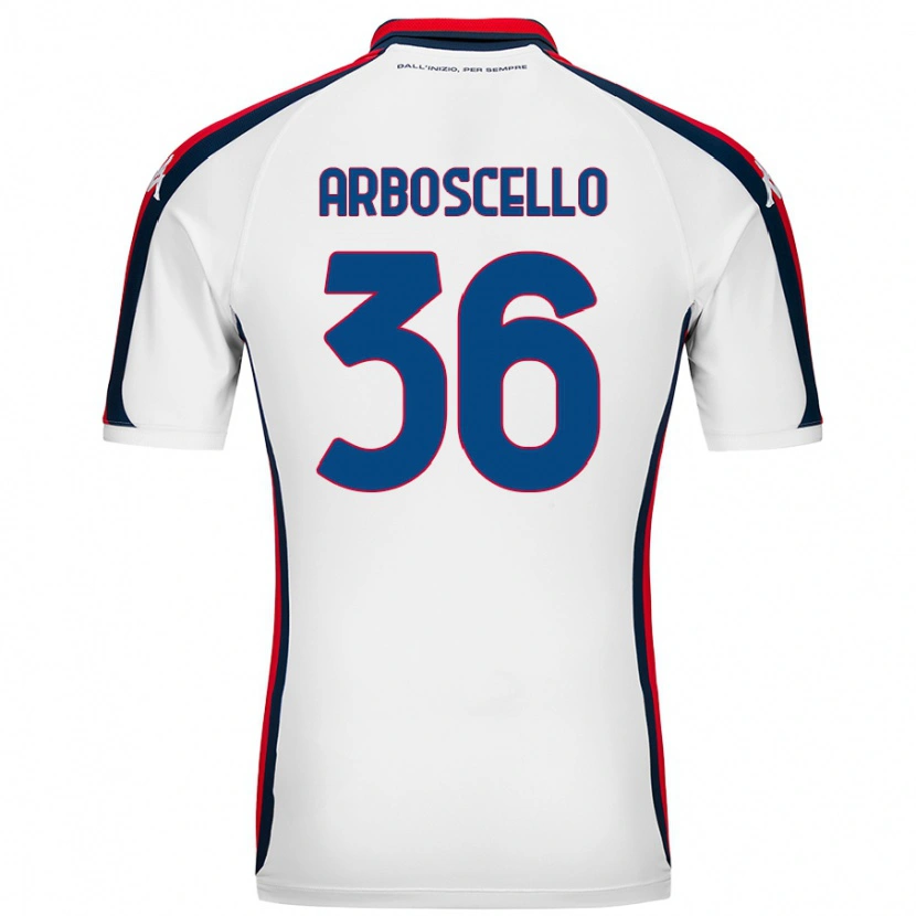 Danxen Mænd Riccardo Arboscello #36 Hvid Udebane Spillertrøjer 2024/25 Trøje T-Shirt