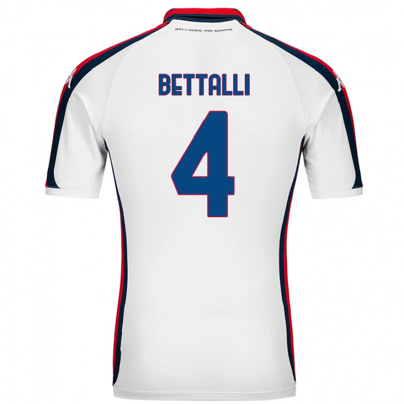Danxen Mænd Giorgia Bettalli #4 Hvid Udebane Spillertrøjer 2024/25 Trøje T-Shirt