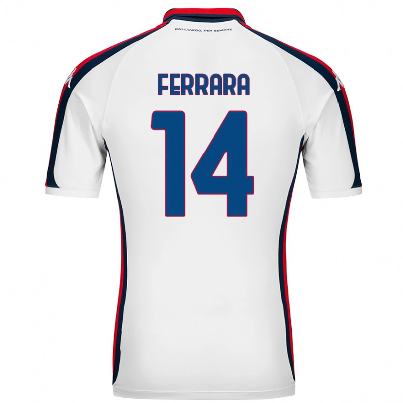 Danxen Mænd Anastasia Ferrara #14 Hvid Udebane Spillertrøjer 2024/25 Trøje T-Shirt