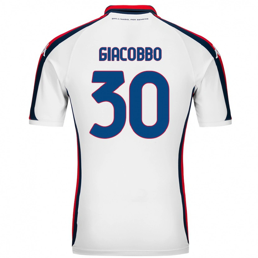 Danxen Mænd Giulia Giacobbo #30 Hvid Udebane Spillertrøjer 2024/25 Trøje T-Shirt