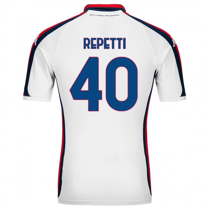 Danxen Mænd Chiara Repetti #40 Hvid Udebane Spillertrøjer 2024/25 Trøje T-Shirt