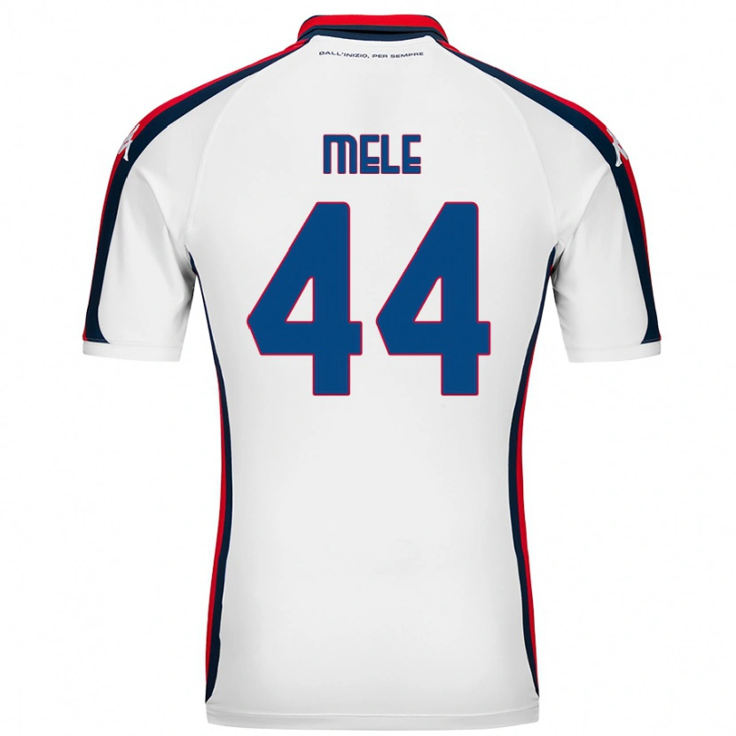 Danxen Mænd Chiara Mele #44 Hvid Udebane Spillertrøjer 2024/25 Trøje T-Shirt