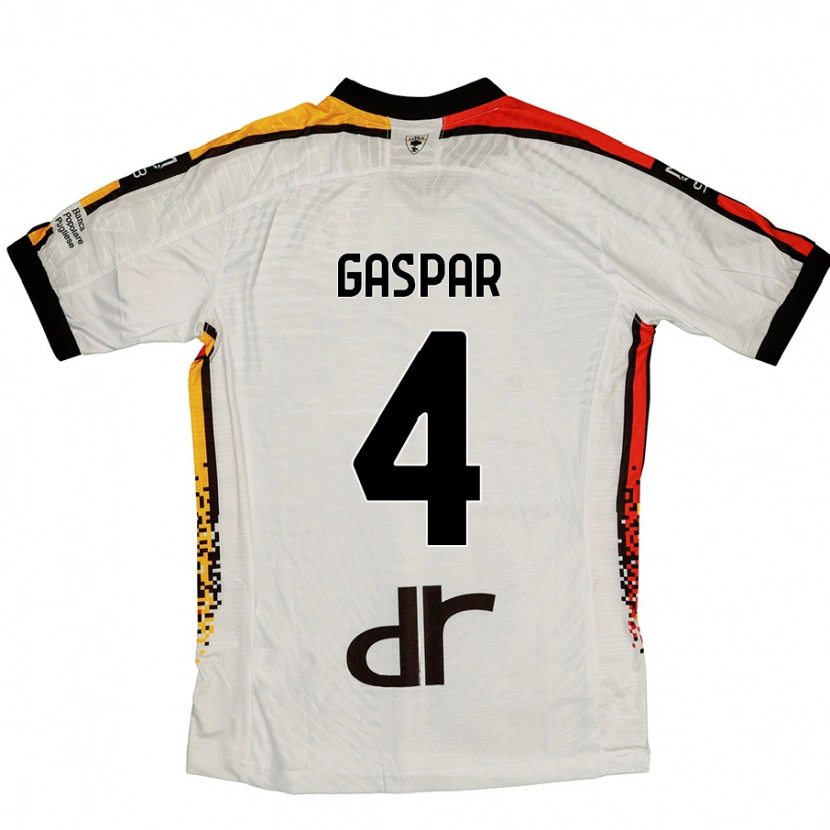 Danxen Mænd Kialonda Gaspar #4 Hvid Sort Udebane Spillertrøjer 2024/25 Trøje T-Shirt