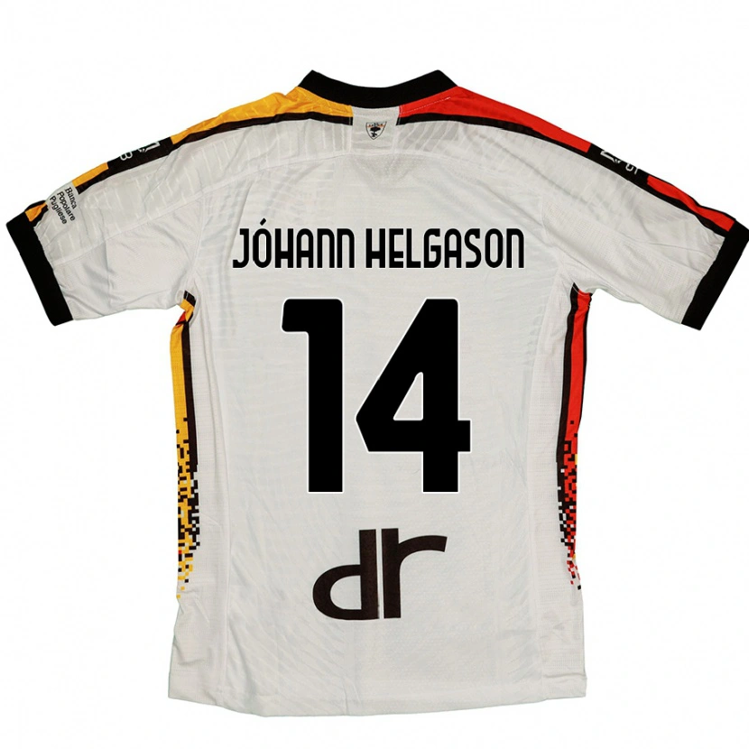 Danxen Mænd Thórir Jóhann Helgason #14 Hvid Sort Udebane Spillertrøjer 2024/25 Trøje T-Shirt