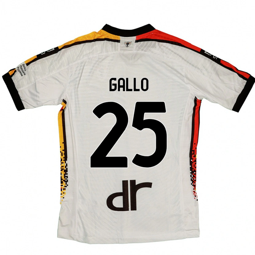 Danxen Mænd Antonino Gallo #25 Hvid Sort Udebane Spillertrøjer 2024/25 Trøje T-Shirt