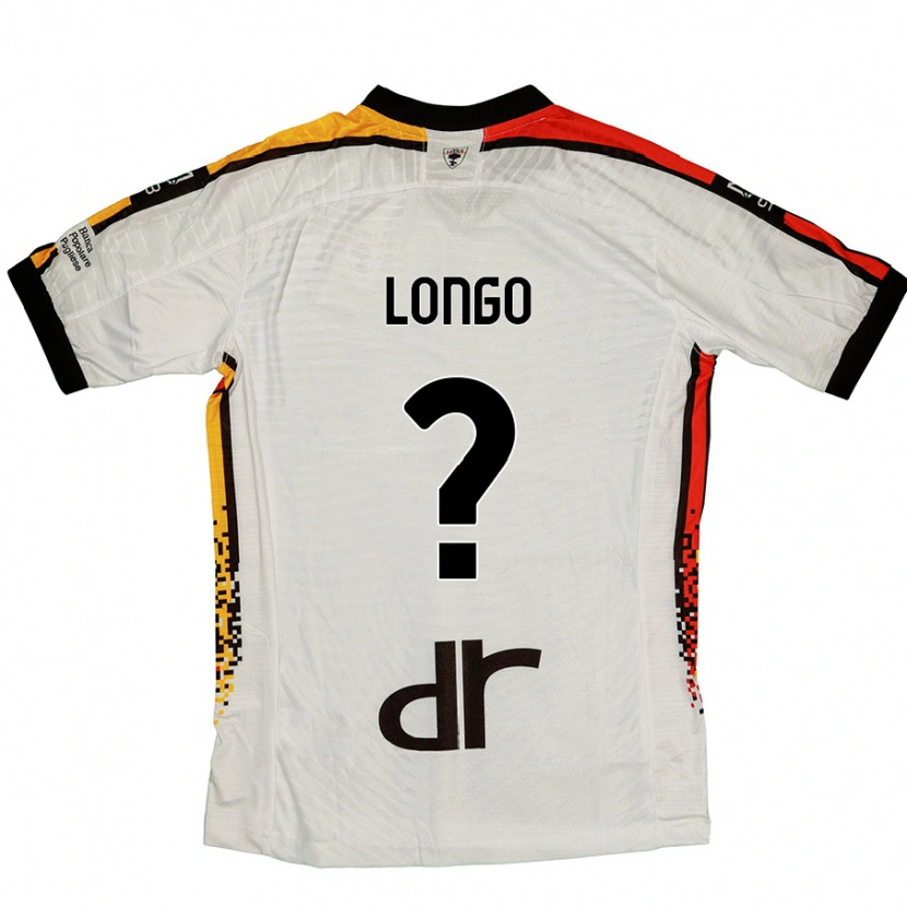 Danxen Mænd Francesco Longo #0 Hvid Sort Udebane Spillertrøjer 2024/25 Trøje T-Shirt