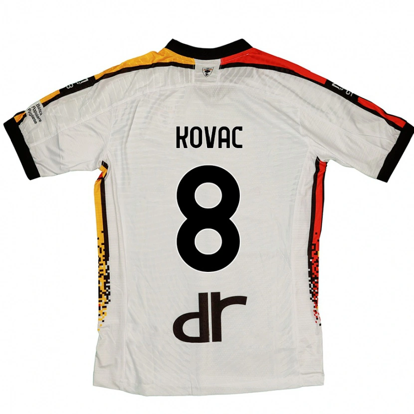 Danxen Mænd Niko Kovac #8 Hvid Sort Udebane Spillertrøjer 2024/25 Trøje T-Shirt