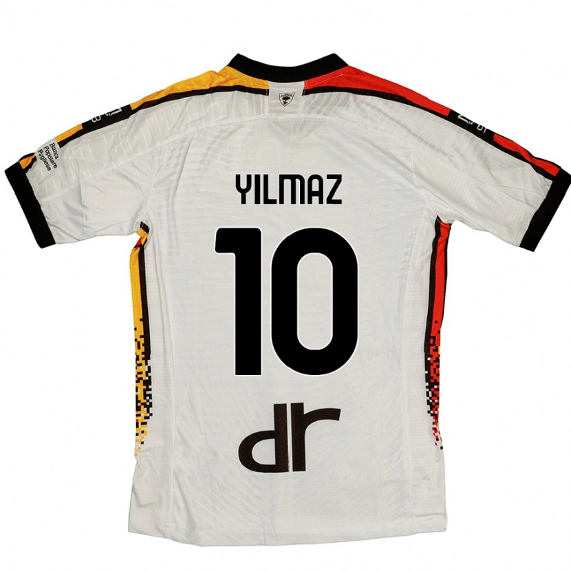 Danxen Mænd Enes Yilmaz #10 Hvid Sort Udebane Spillertrøjer 2024/25 Trøje T-Shirt