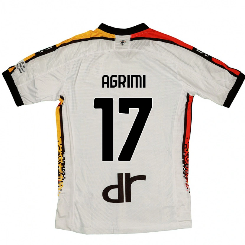 Danxen Mænd Matteo Agrimi #17 Hvid Sort Udebane Spillertrøjer 2024/25 Trøje T-Shirt