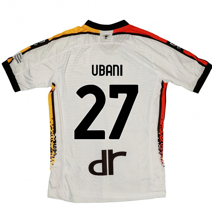 Danxen Mænd Marlon Ubani #27 Hvid Sort Udebane Spillertrøjer 2024/25 Trøje T-Shirt