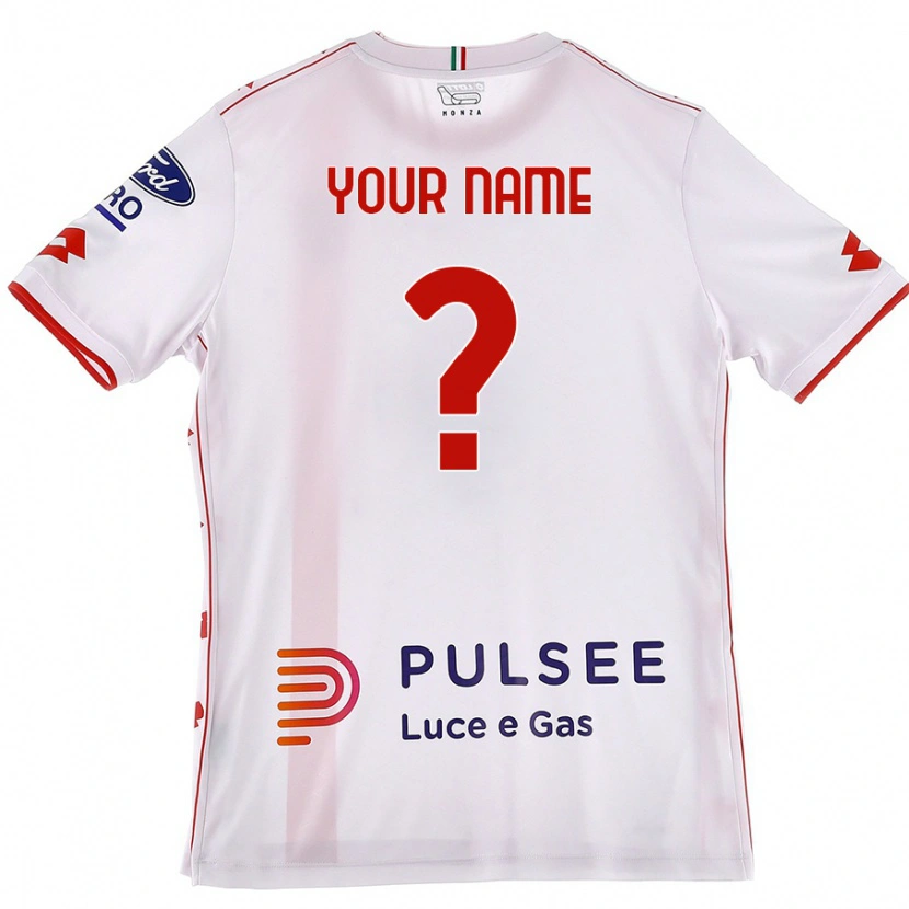 Danxen Mænd Dit Navn #0 Hvid Rød Udebane Spillertrøjer 2024/25 Trøje T-Shirt