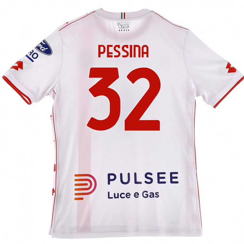 Danxen Mænd Matteo Pessina #32 Hvid Rød Udebane Spillertrøjer 2024/25 Trøje T-Shirt