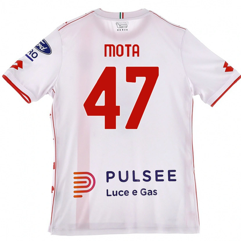 Danxen Mænd Dany Mota #47 Hvid Rød Udebane Spillertrøjer 2024/25 Trøje T-Shirt