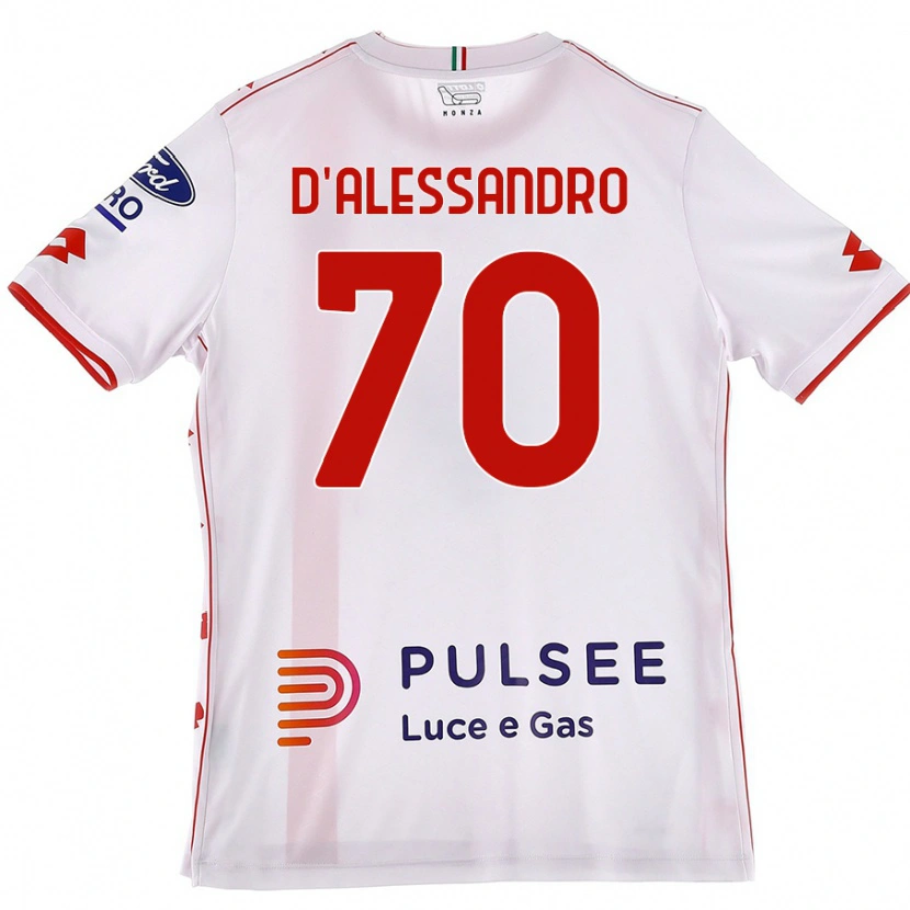Danxen Mænd Marco D'alessandro #70 Hvid Rød Udebane Spillertrøjer 2024/25 Trøje T-Shirt
