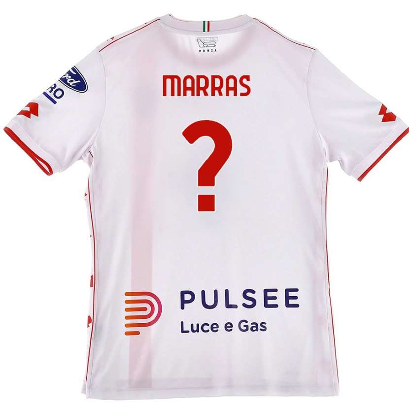 Danxen Mænd Tommaso Marras #0 Hvid Rød Udebane Spillertrøjer 2024/25 Trøje T-Shirt