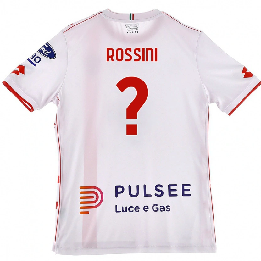 Danxen Mænd Luca Rossini #0 Hvid Rød Udebane Spillertrøjer 2024/25 Trøje T-Shirt