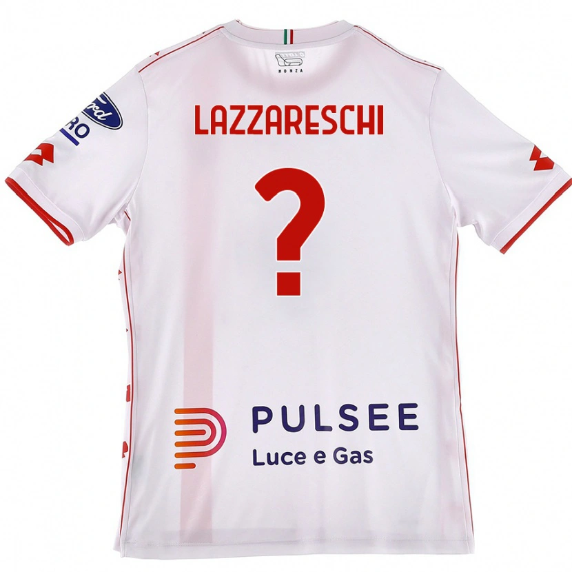 Danxen Mænd Andrea Lazzareschi #0 Hvid Rød Udebane Spillertrøjer 2024/25 Trøje T-Shirt