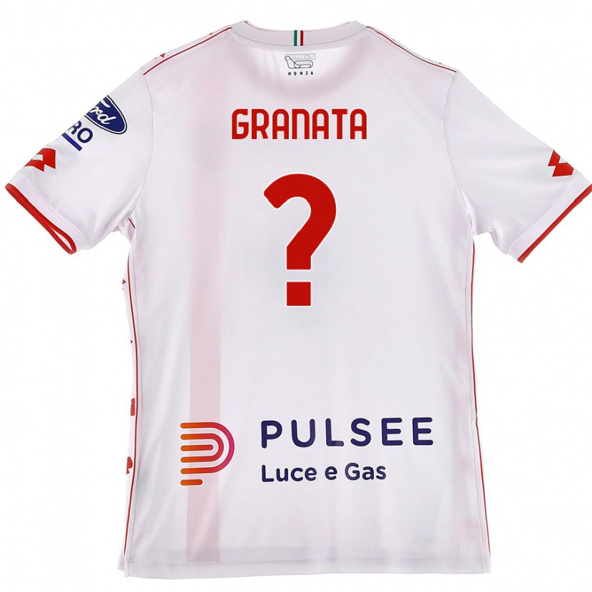 Danxen Mænd Giorgio Granata #0 Hvid Rød Udebane Spillertrøjer 2024/25 Trøje T-Shirt
