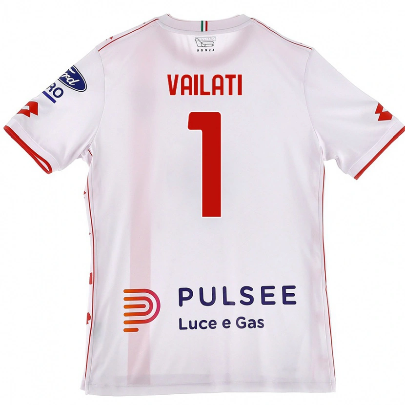 Danxen Mænd Andrea Vailati #1 Hvid Rød Udebane Spillertrøjer 2024/25 Trøje T-Shirt