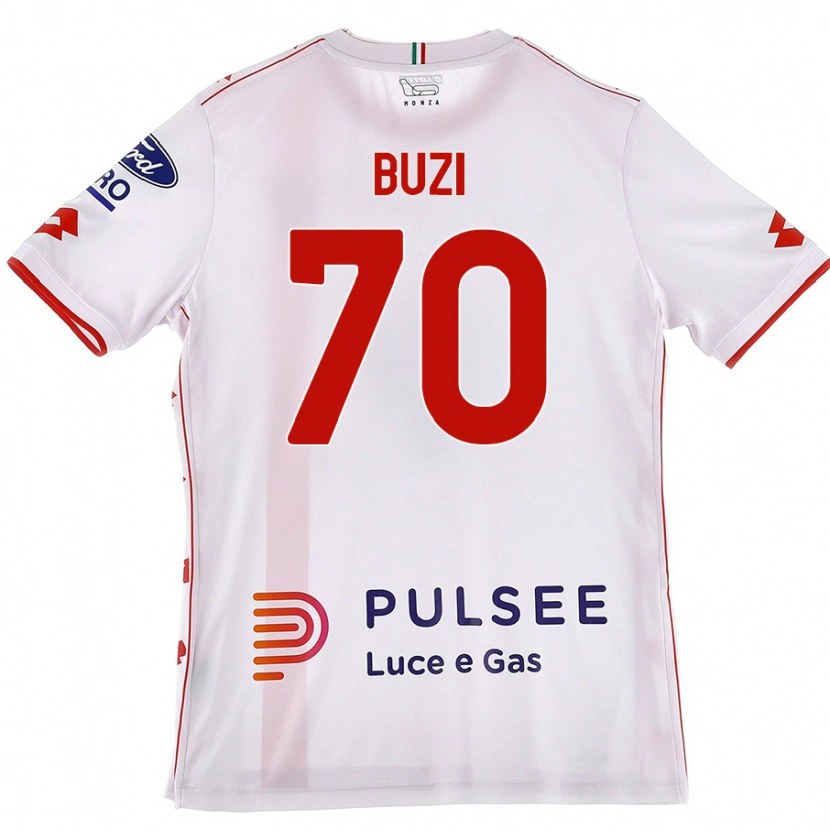 Danxen Mænd Luis Buzi #70 Hvid Rød Udebane Spillertrøjer 2024/25 Trøje T-Shirt