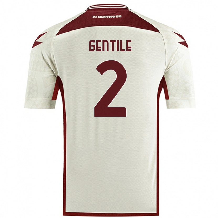 Danxen Mænd Davide Gentile #2 Creme Farve Udebane Spillertrøjer 2024/25 Trøje T-Shirt