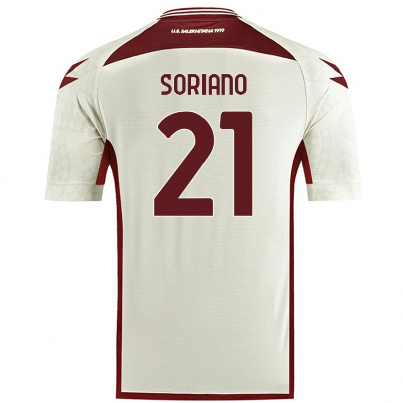 Danxen Mænd Roberto Soriano #21 Creme Farve Udebane Spillertrøjer 2024/25 Trøje T-Shirt