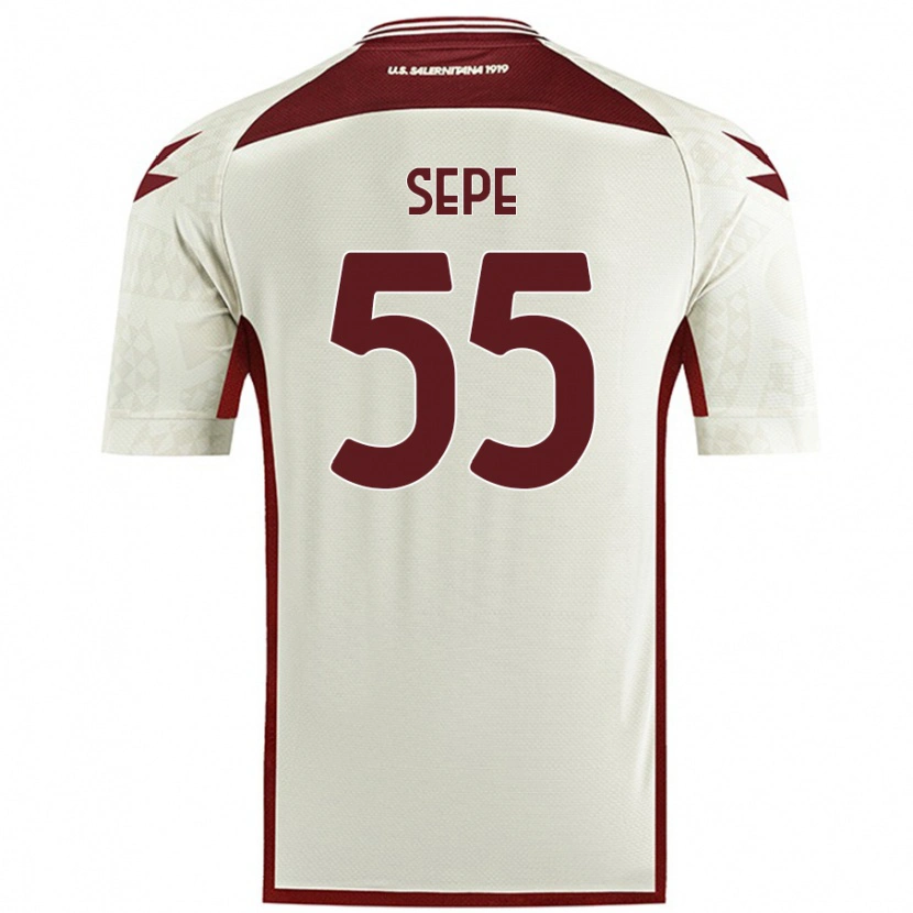 Danxen Mænd Luigi Sepe #55 Creme Farve Udebane Spillertrøjer 2024/25 Trøje T-Shirt