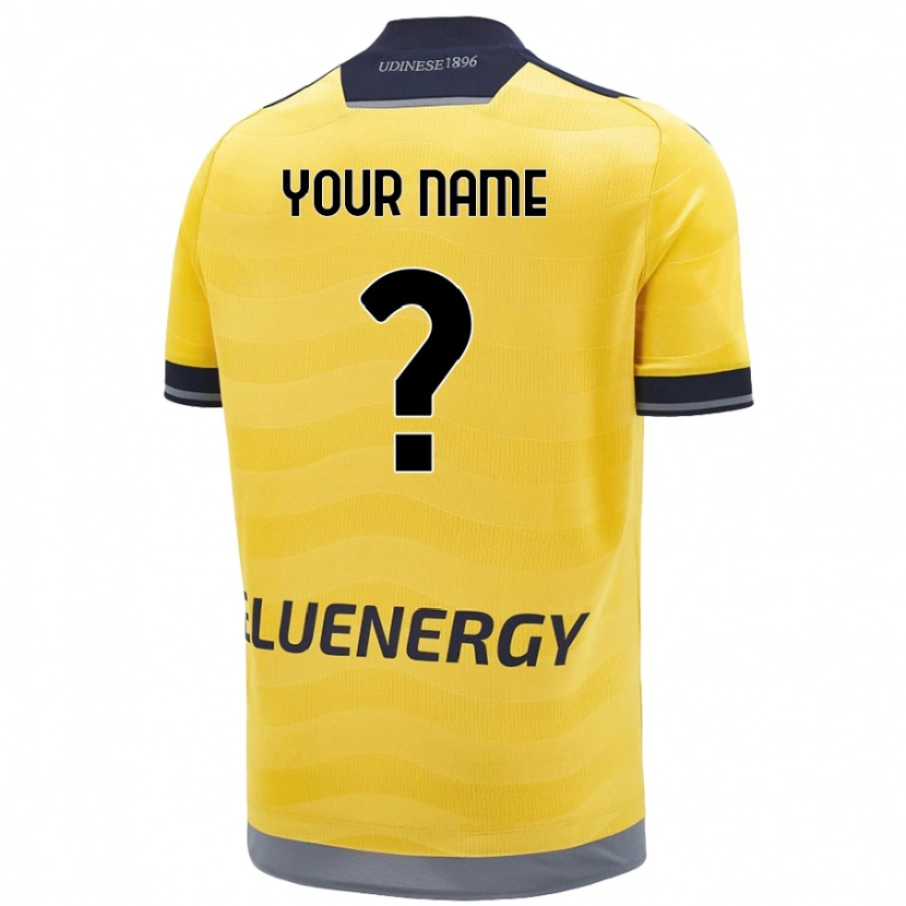 Danxen Mænd Dit Navn #0 Gylden Udebane Spillertrøjer 2024/25 Trøje T-Shirt