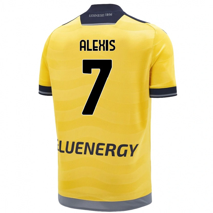 Danxen Mænd Alexis Sánchez #7 Gylden Udebane Spillertrøjer 2024/25 Trøje T-Shirt