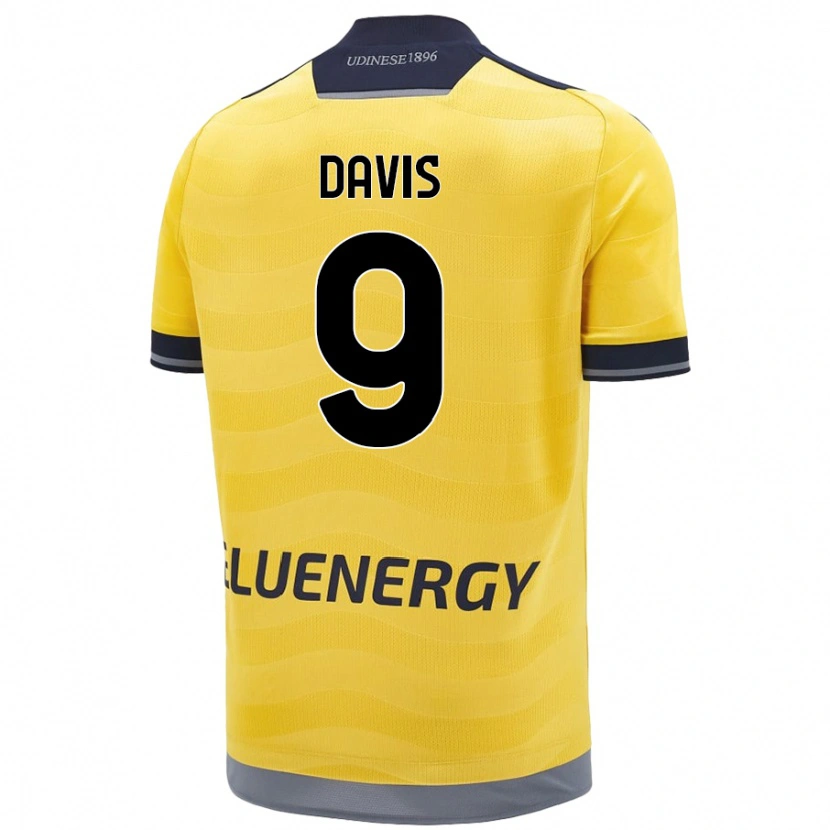 Danxen Mænd Keinan Davis #9 Gylden Udebane Spillertrøjer 2024/25 Trøje T-Shirt