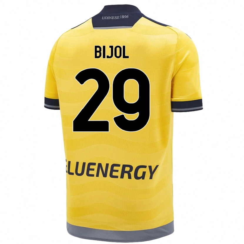 Danxen Mænd Jaka Bijol #29 Gylden Udebane Spillertrøjer 2024/25 Trøje T-Shirt