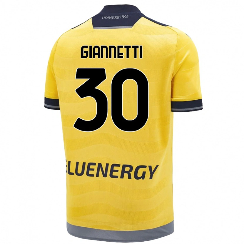 Danxen Mænd Lautaro Giannetti #30 Gylden Udebane Spillertrøjer 2024/25 Trøje T-Shirt
