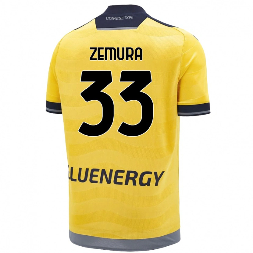 Danxen Mænd Jordan Zemura #33 Gylden Udebane Spillertrøjer 2024/25 Trøje T-Shirt