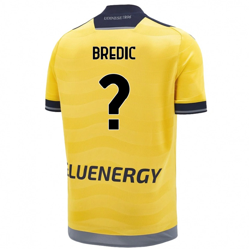 Danxen Mænd Shayron Bredic #0 Gylden Udebane Spillertrøjer 2024/25 Trøje T-Shirt