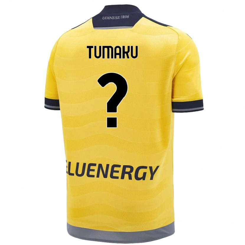 Danxen Mænd Niccolò Tumaku #0 Gylden Udebane Spillertrøjer 2024/25 Trøje T-Shirt