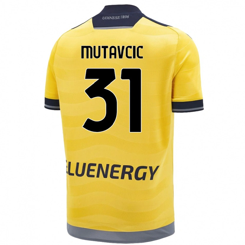 Danxen Mænd Jan Mutavcic #31 Gylden Udebane Spillertrøjer 2024/25 Trøje T-Shirt